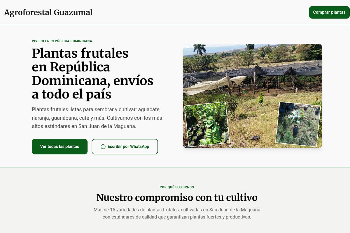 Sitio web de Agroforestal Guazumal