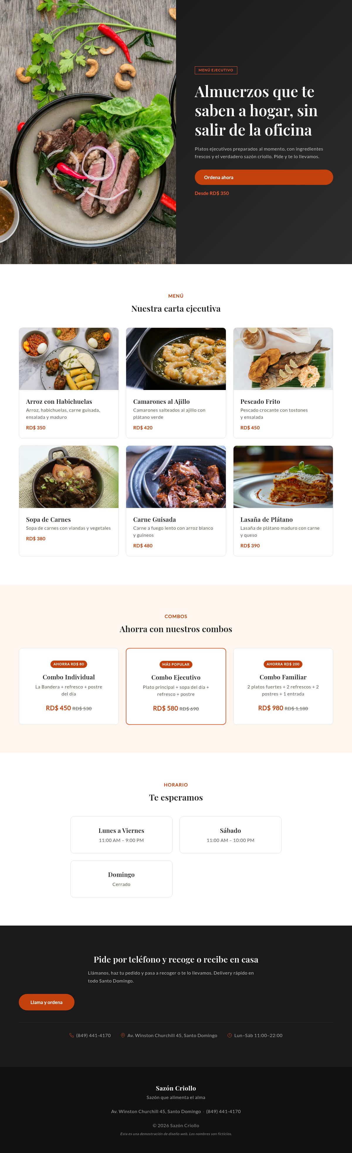 Menú Ejecutivo